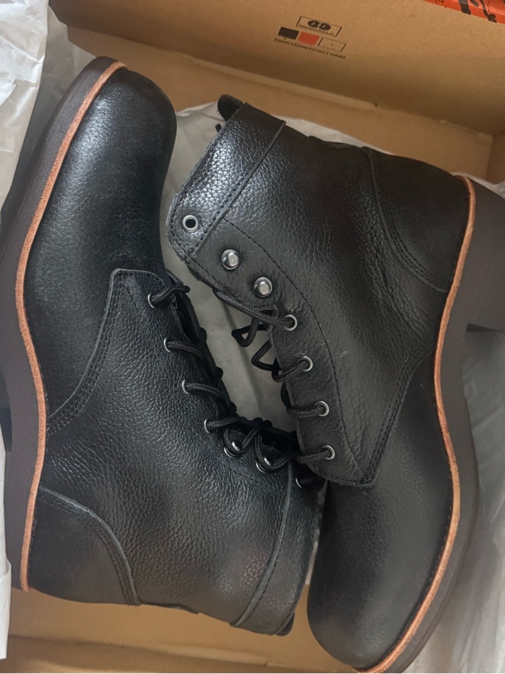 Red Wing Shoes Women's Black Leather Steel Toe Work Boots